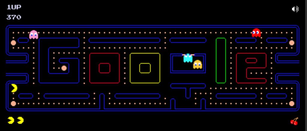 Chrome secret retro game - pacman